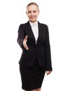 Businesswoman stretching out hand for shaking