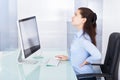 Businesswoman suffering from back pain Royalty Free Stock Photo