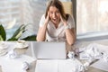 Businesswoman suffering from nervous breakdown Royalty Free Stock Photo