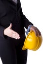 Businesswoman suit hardhat Ready For Handshaking Royalty Free Stock Photo