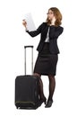 Businesswoman with suitcase