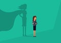 Businesswoman with super hero shadow. Business concept Royalty Free Stock Photo