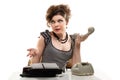 Businesswoman taking telephone call in office Royalty Free Stock Photo