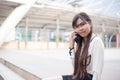 Businesswoman talking phone. Royalty Free Stock Photo