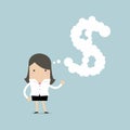 Businesswoman thinking about money. Royalty Free Stock Photo