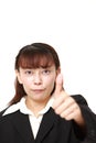 businesswoman with thumbs up gesture