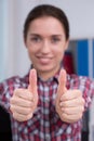 Businesswoman with thumbs up Royalty Free Stock Photo