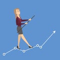 Businesswoman tightrope walker.
