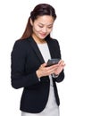 Businesswoman touch mobile phone