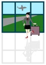 Businesswoman traveling, Vector cartoon concept