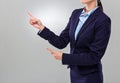 Businesswoman two finger point aside Royalty Free Stock Photo