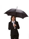 Businesswoman with umbrella