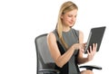 Businesswoman Using Digital Tablet While Sitting On Chair Royalty Free Stock Photo