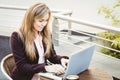 Businesswoman using her laptop Royalty Free Stock Photo