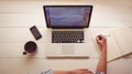 Businesswoman using her laptop at desk Royalty Free Stock Photo