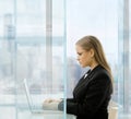 Businesswoman using laptop comouter Royalty Free Stock Photo