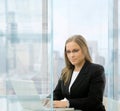 Businesswoman using laptop comouter Royalty Free Stock Photo