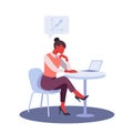 Businesswoman using laptop at office desk