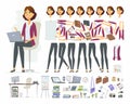 Businesswoman - vector cartoon people character constructor