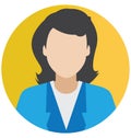 Businesswoman Vector Illustration Icon which can Easily Modify or Edit Royalty Free Stock Photo