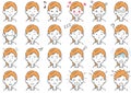Businesswoman Vector Various Facial Expressions Set Isolated On A White Background.