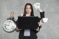 Businesswoman is very multitasking Royalty Free Stock Photo