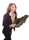 Businesswoman walking with files in her hands Royalty Free Stock Photo