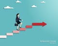 Businesswoman walking on stair up to success Royalty Free Stock Photo