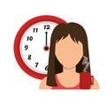 Businesswoman with watch avatar icon