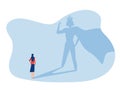 Businesswoman Watches his dream with impower woman about Victory,Success, Leadership Career Concept Vector illustration