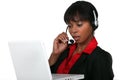 Businesswoman wearing a headset Royalty Free Stock Photo