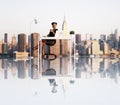 Businesswoman Working Cityscape Urbanscene Concept Royalty Free Stock Photo