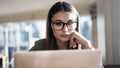 Businesswoman working in computer in office Royalty Free Stock Photo