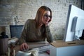 Businesswoman working computer at office Royalty Free Stock Photo