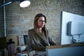 Businesswoman working computer at office Royalty Free Stock Photo