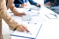 Businesswoman working with laptop for analyzing data Royalty Free Stock Photo