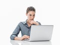 Businesswoman working with a laptop