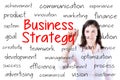 Businesswoman writing business strategy concept. I Royalty Free Stock Photo