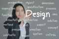 Businesswoman writing design concept