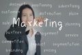 Businesswoman writing marketing concept Royalty Free Stock Photo