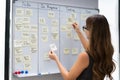 Businesswoman Writing On Sticky Notes