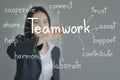 Businesswoman writing teamwork concept Royalty Free Stock Photo