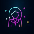 Businesswoman young avatar nolan icon. Simple thin line, outline vector of avatar icons for ui and ux, website or mobile