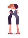 Businesswomen giving a hug