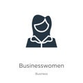 Businesswomen icon vector. Trendy flat businesswomen icon from business collection isolated on white background. Vector