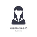 businesswomen outline icon. isolated line vector illustration from business collection. editable thin stroke businesswomen icon on