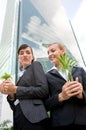 Businesswomen with Plants Royalty Free Stock Photo