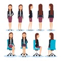 Businesswomen posing on office chair and stand