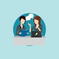 businesswomen talking. Vector illustration decorative design