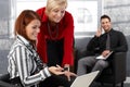 Businesswomen using laptop computer